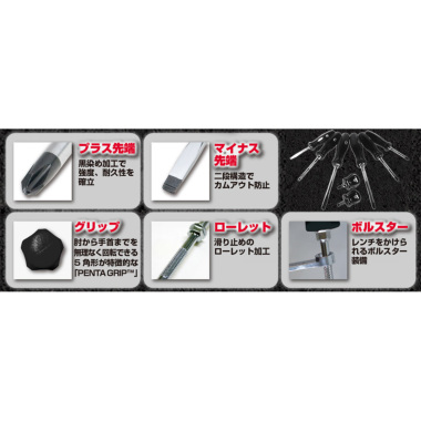 正規輸入品] MAC TOOLS（マックツールズ） ペンタグリップ スクリュードライバー８本セット | DFP8ST | ツールセット | 六輪生活  - 車とバイクの工具・洗車用品を販売