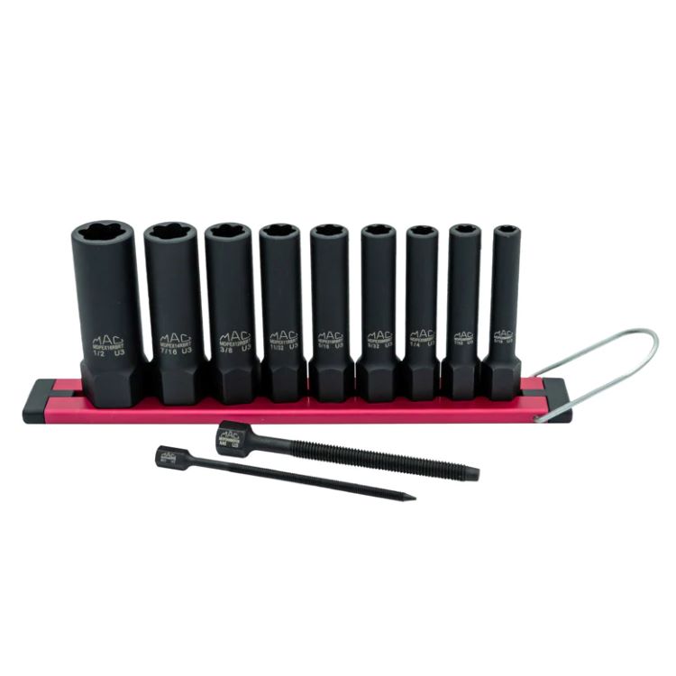 [正規輸入品] マックツールズ 9Pc. 1/4インチドライブ RBRT™ ディープエクストラクターソケットセット|SMDPEX9RBRT ...