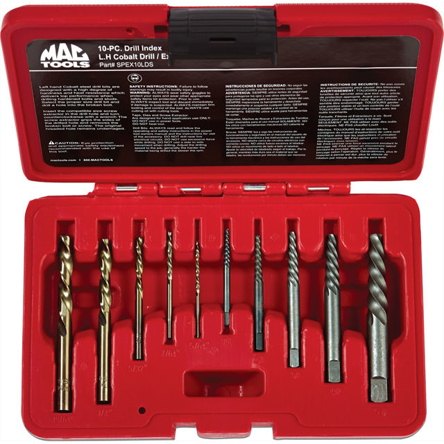 [正規輸入品] MAC TOOLS（マックツールズ） 10Pc.コンビネーション エクストラクター / 左回転コバルトドリル セット |  SPEX10LDS | ツールセット | 六輪生活 - 車とバイクの工具・洗車用品を販売